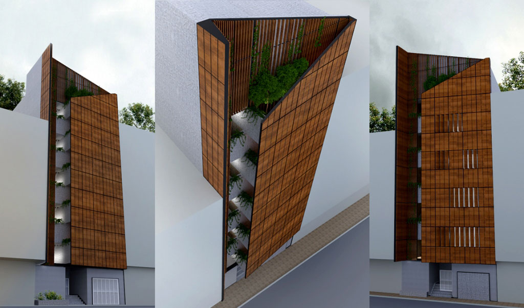 Shariati Residential building Facade Designed by Mojtaba Nabavi and Zeinab Maghdouri